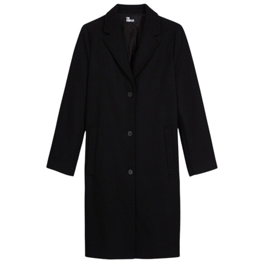 The Kooples Women's Wool-Blend Trench Coat Black Size EU 42/US X-Large